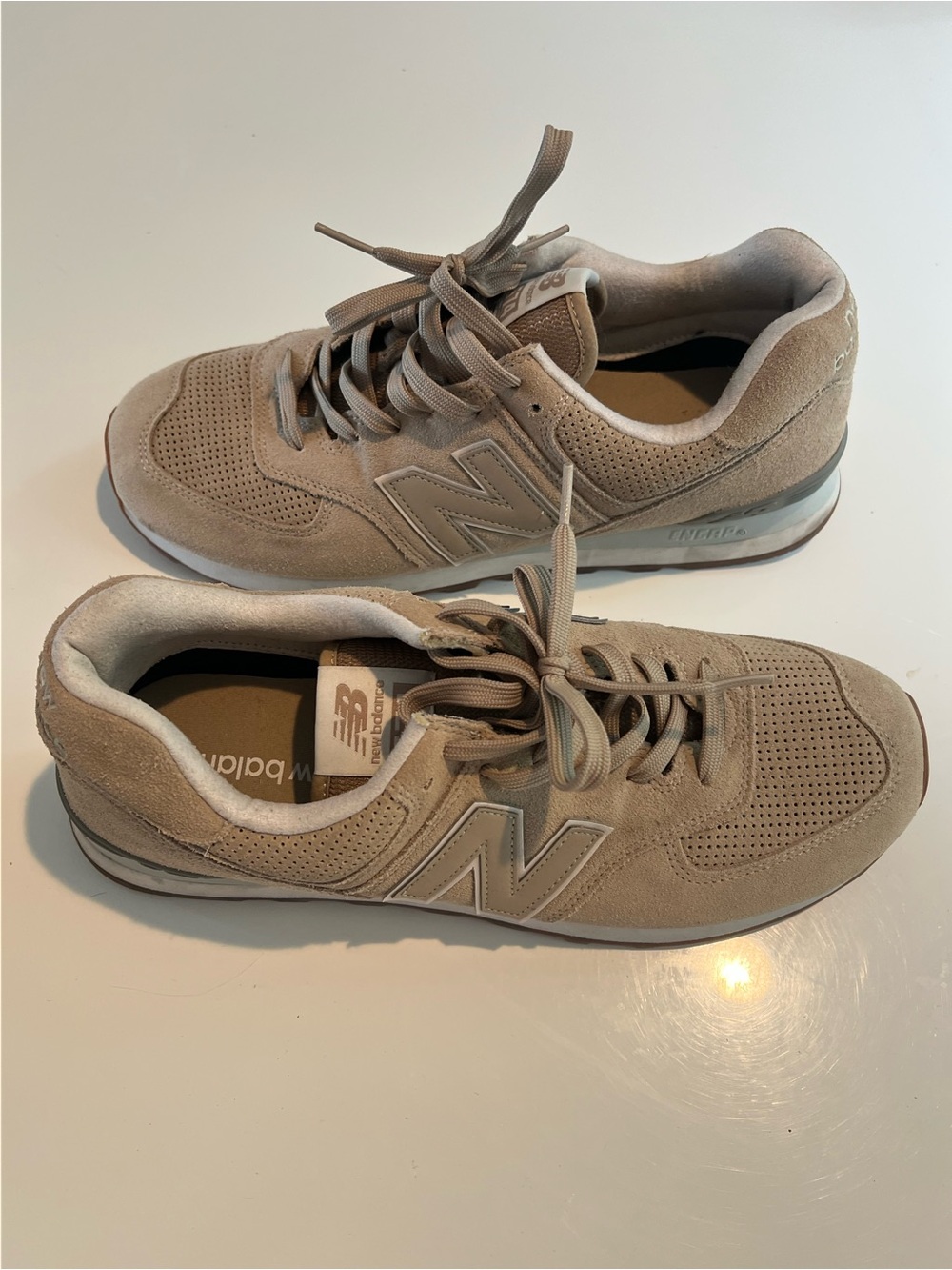 New Balance Tan Suede & Mesh Sneaker - Picture 6 of 9